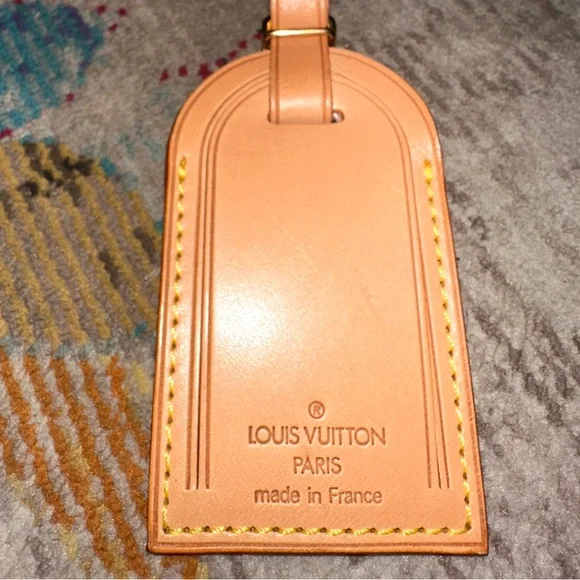 AUTHENTIC Louis Vuitton Vachetta Leather Luggage Tag - Picture 2 of 6